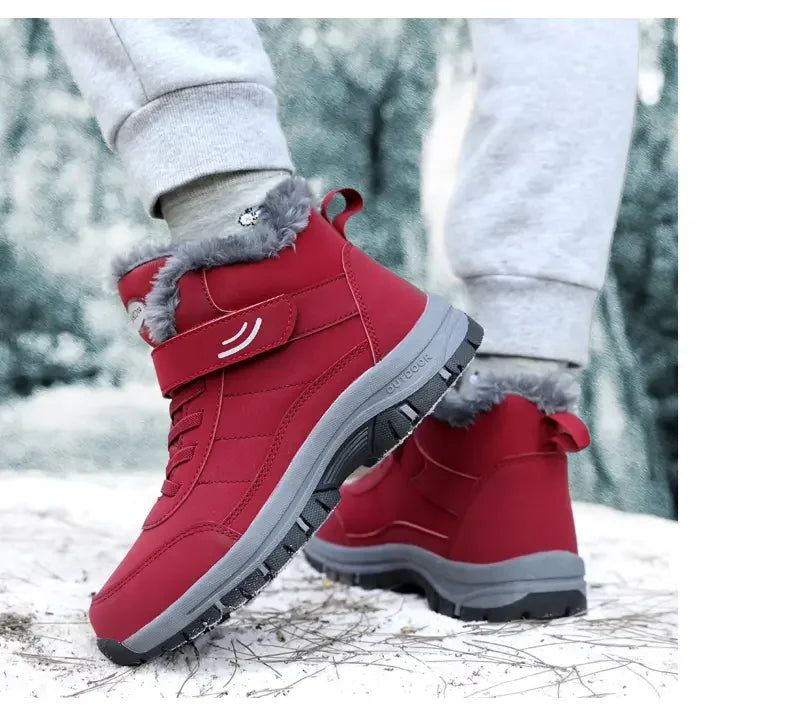 New 2024 Winter High Top Mountaineering Cotton Shoes for Elderly Hiking Warm Snow Boots Size 36-45 Zapatillas Hombre Men Shoes