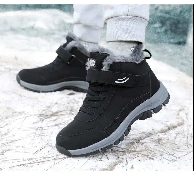 New 2024 Winter High Top Mountaineering Cotton Shoes for Elderly Hiking Warm Snow Boots Size 36-45 Zapatillas Hombre Men Shoes