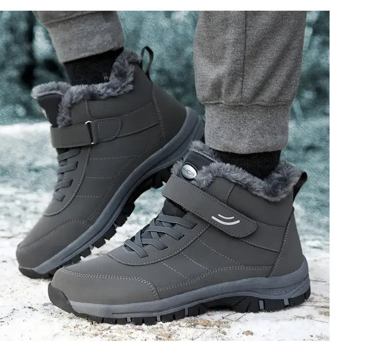 New 2024 Winter High Top Mountaineering Cotton Shoes for Elderly Hiking Warm Snow Boots Size 36-45 Zapatillas Hombre Men Shoes