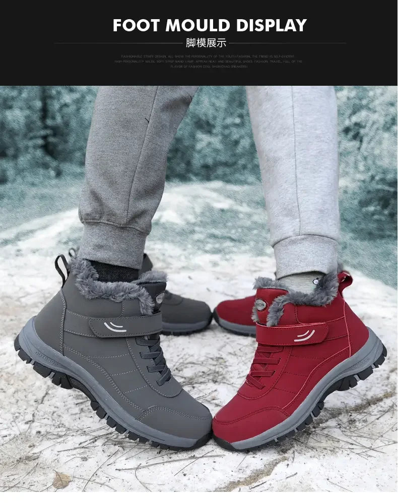 New 2024 Winter High Top Mountaineering Cotton Shoes for Elderly Hiking Warm Snow Boots Size 36-45 Zapatillas Hombre Men Shoes