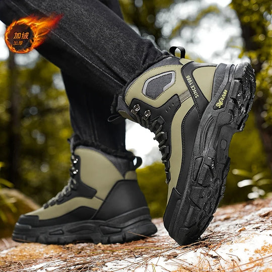 CYYTL Winter Snow Boots for Men – Fur Lined Leather Sneakers, Warm Casual Outdoor Platform Hiking Loafers & Luxury Sports Tennis Shoes