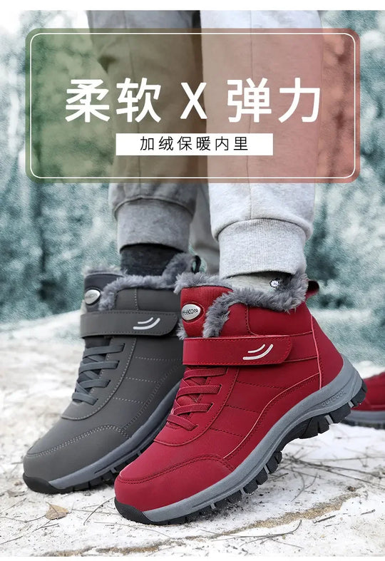 New 2024 Winter High Top Mountaineering Cotton Shoes for Elderly Hiking Warm Snow Boots Size 36-45 Zapatillas Hombre Men Shoes