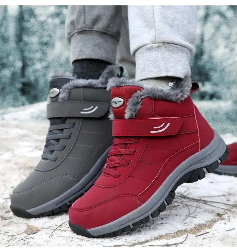 New 2024 Winter High Top Mountaineering Cotton Shoes for Elderly Hiking Warm Snow Boots Size 36-45 Zapatillas Hombre Men Shoes