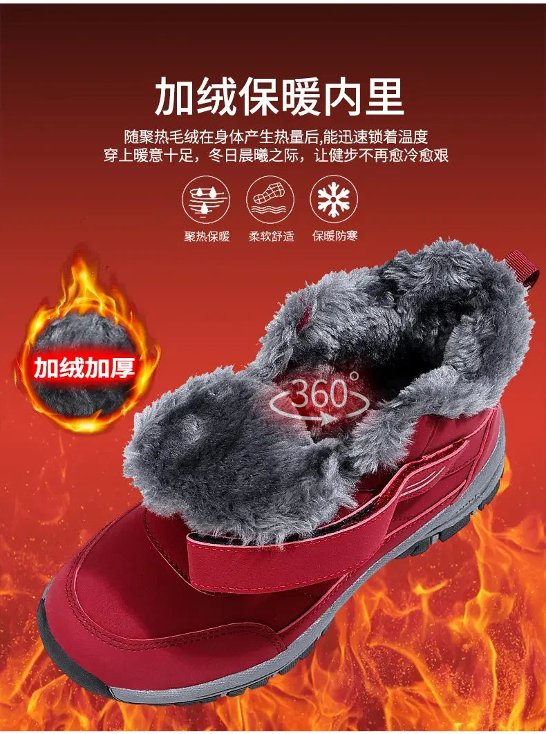 New 2024 Winter High Top Mountaineering Cotton Shoes for Elderly Hiking Warm Snow Boots Size 36-45 Zapatillas Hombre Men Shoes