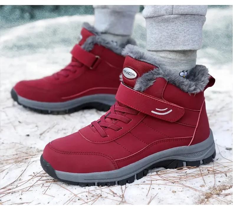 New 2024 Winter High Top Mountaineering Cotton Shoes for Elderly Hiking Warm Snow Boots Size 36-45 Zapatillas Hombre Men Shoes